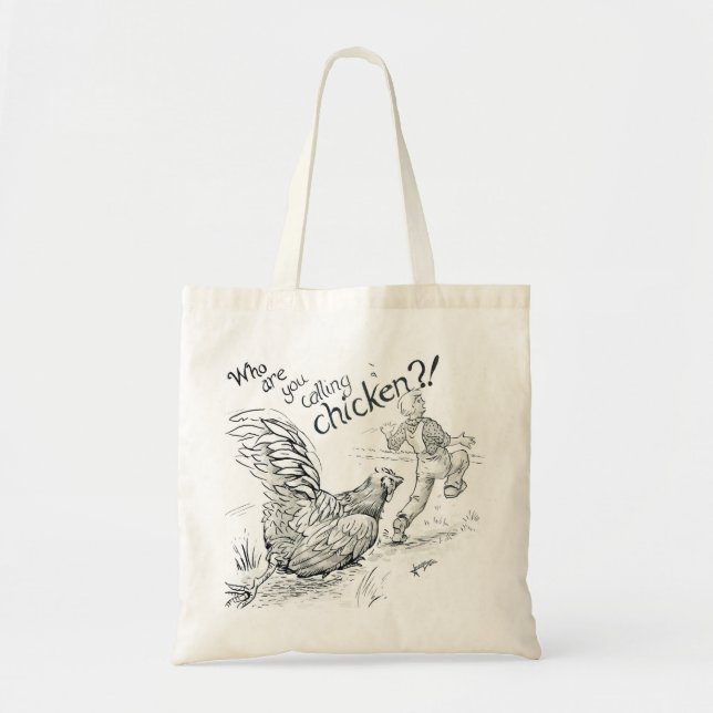 Inktober 2018 Day 5 - Chicken Chase Tote Bag (Front)