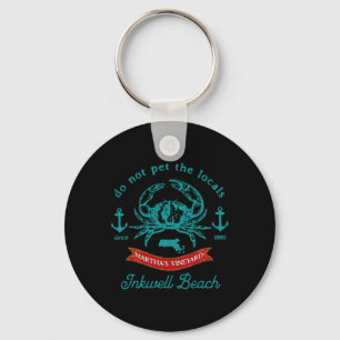 Inkwell Beach Marthas Vineyard Crab Vacation Souve Key Ring