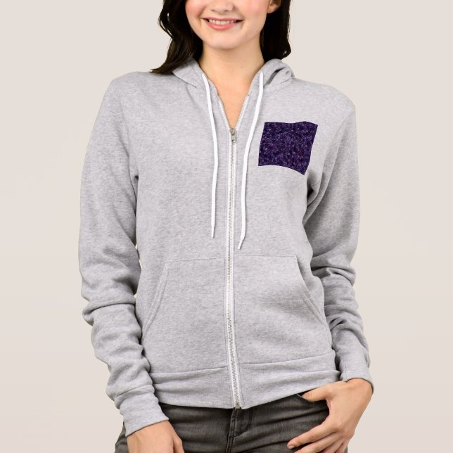 Inkwell Blue Cobbled Patchwork Terrazo Pattern Hoodie (Front)