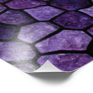 Inkwell Blue Cobbled Patchwork Terrazo Pattern Photo Print