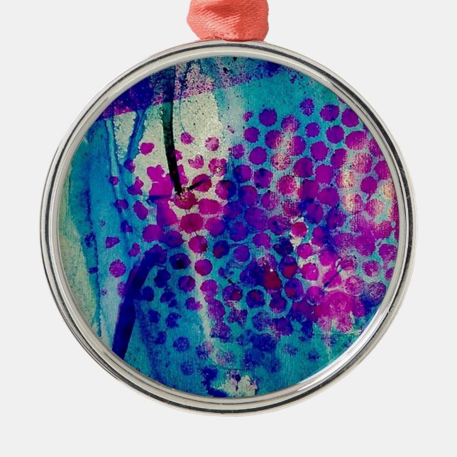 Inky Abstract Metal Tree Decoration (Front)