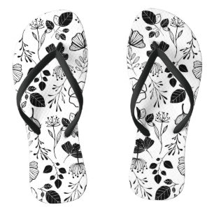 Inky black florals jandals