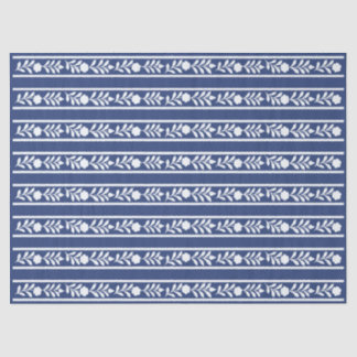 Inky Blue 2 Floral Bone Inlay decoupage Tissue Paper