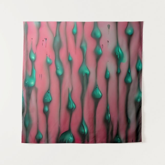 Inky Expressions - Abstract Pink Art Print Tapestry (Front)