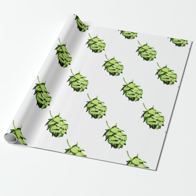 Inky Hop Illustration for Beer Lovers! Wrapping Paper (Unrolled)