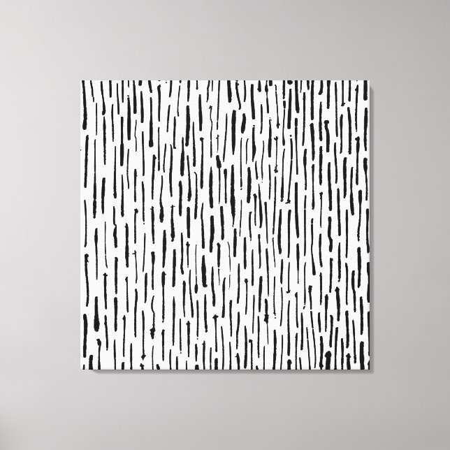 Inky Lines - Black on White Canvas Print (Front)