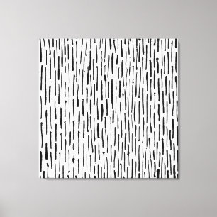Inky Lines - Black on White Canvas Print