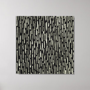 Inky Lines - Cream on Black Canvas Print