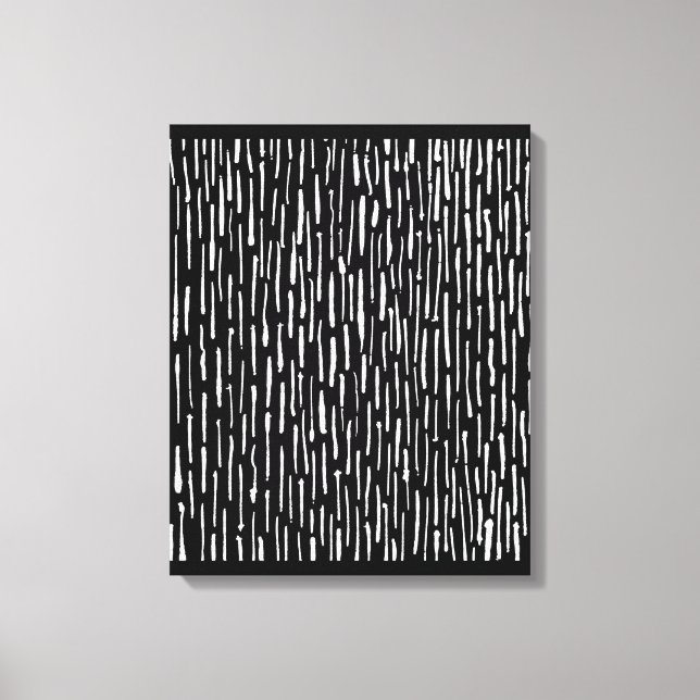 Inky Lines - White on Black Canvas Print (Front)