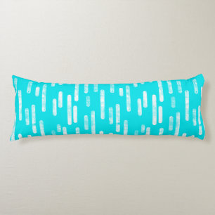 Inky Rounded Lines Pattern   Bright Blue/Turquoise Body Cushion