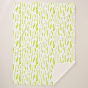 Inky Rounded Lines Pattern   Bright Lime Green Sherpa Blanket