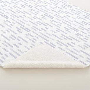 Inky Rounded Lines Pattern   Dusty Purple on White Sherpa Blanket