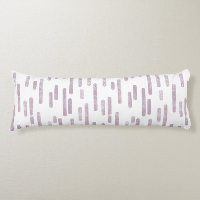 Inky Rounded Lines Pattern | Mauve on White Body Cushion (Front)