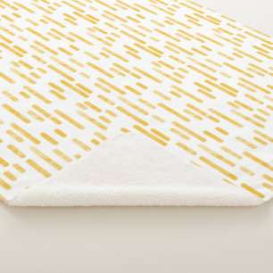 Inky Rounded Lines Pattern   Mustard Yellow/White Sherpa Blanket