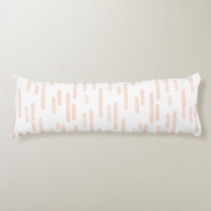 Inky Rounded Lines Pattern   Pale Peach on White Body Cushion