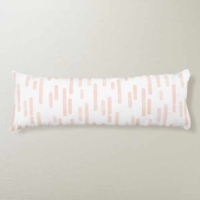 Inky Rounded Lines Pattern | Pale Peach on White Body Cushion (Front)