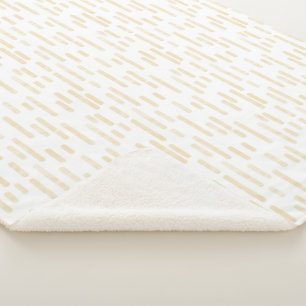 Inky Rounded Lines Pattern Pale Yellow on White Sherpa Blanket
