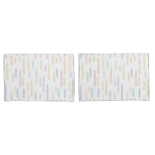 Inky Rounded Lines Pattern   Pastel Rainbow Colors Pillowcase