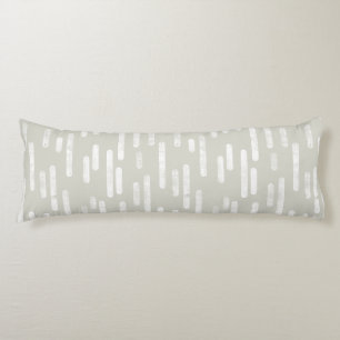 Inky Rounded Lines Pattern   White on Beige Body Cushion