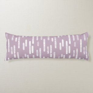 Inky Rounded Lines Pattern   White on Mauve Body Cushion