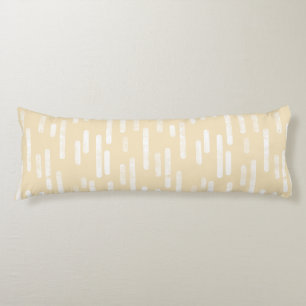 Inky Rounded Lines Pattern   White on Pale Yellow Body Cushion