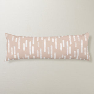 Inky Rounded Lines Pattern   White/Pale Terracotta Body Cushion