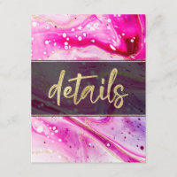 Inky Splash Pink Marble and Gold foil Details