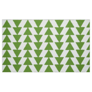 Inky Triangles - Avocado on White Fabric