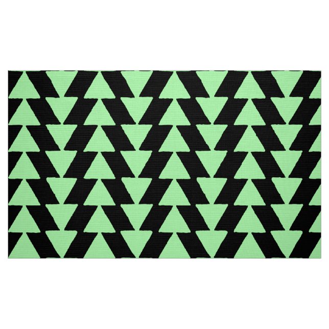 Inky Triangles - Mint Green on White Fabric (Fat Quarter)