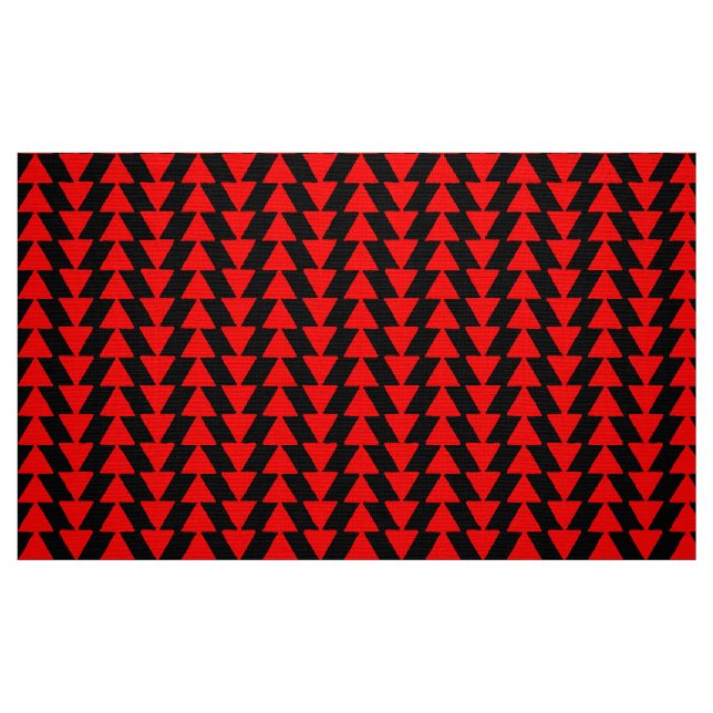 Inky Triangles - Red on Black Fabric (Fat Quarter)