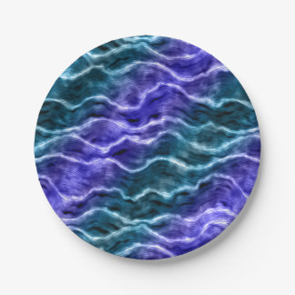 inky waves - gradient blues : paper plate
