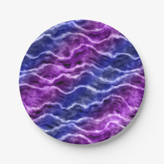 inky waves - gradient purples : paper plate