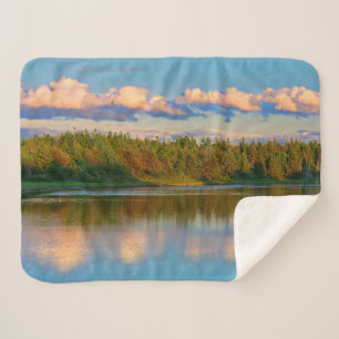 Inlet at Sunset   New Brunswick, Canada Sherpa Blanket