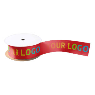 Inline Business Logo Template Custom Red Satin Ribbon