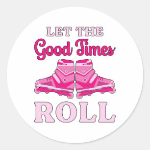 Inline Girl Skating Queen Skater Funny Gift Idea Classic Round Sticker