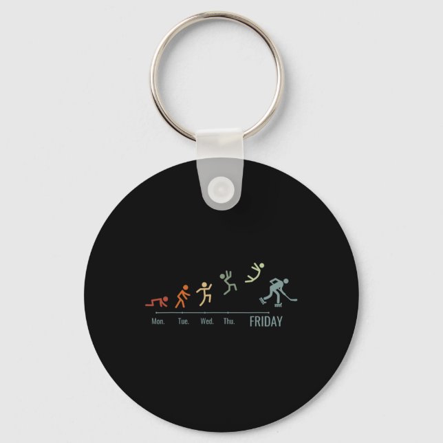 Inline-hockey Skating Skater Hockey Weekend Roller Key Ring (Front)