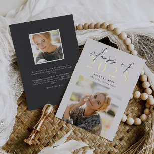 Inline   Modern Foil Photo Graduation Announcement