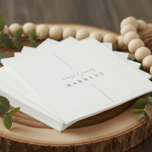 Inline | Modern Minimal Personalised Wedding Napkin (Creator Uploaded)