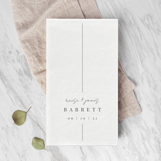 Inline | Modern Minimal Personalised Wedding Napkin (Creator Uploaded)