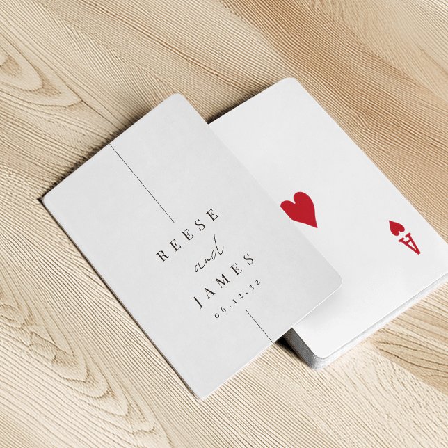 Inline | Modern Minimal Personalised Wedding Playing Cards (Creator Uploaded)