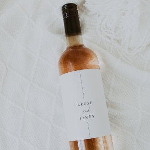 Inline   Modern Minimal Personalized Wedding Wine Label