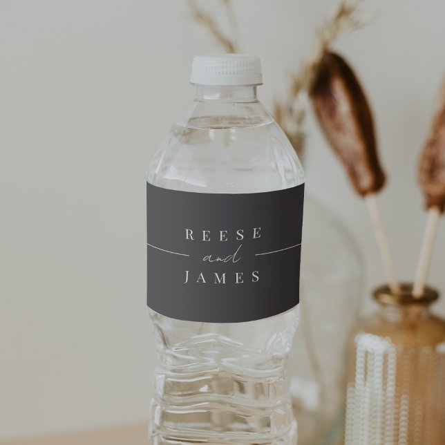 Inline | Modern Minimal Wedding Water Bottle Label (Creator Uploaded)