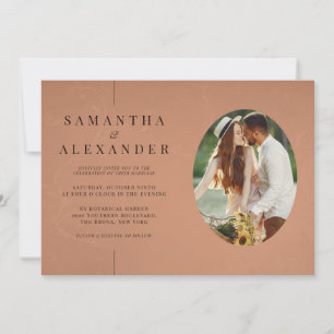 Inline Photo Terracotta QR Code Budget Wedding Invitation