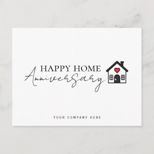 Inline Script Heart House Home Anniversary Postcard