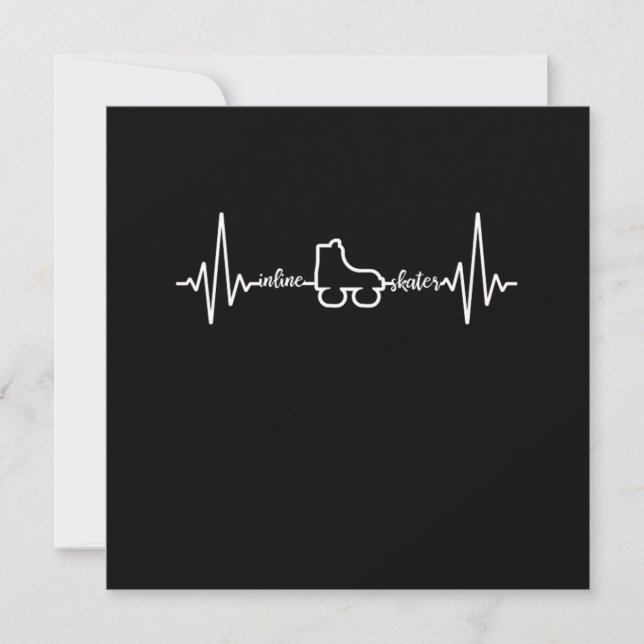 Inline Skateing Heartbeat Rollerblading Roller Ska Invitation (Front)