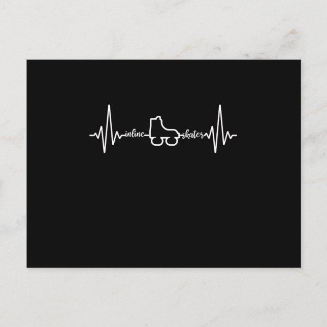 Inline Skateing Heartbeat Rollerblading Roller Ska Postcard (Front)
