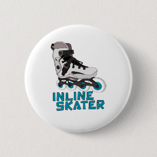 Inline Skater 6 Cm Round Badge