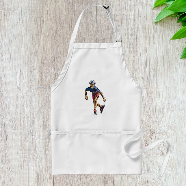 Inline Skater Cool Retro Rollerblading Standard Apron (Creator Uploaded)