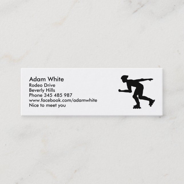Inline skating mini business card (Front)