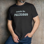 Inmate No PO 1135809 Retro Typography T-Shirt<br><div class="desc">Light blue grey retro typography for the famous inmate no,  PO1135809.</div>